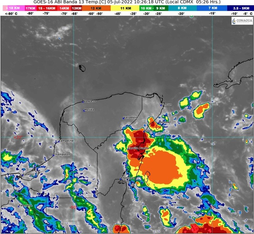 Onda tropical causará lluvias y actividad eléctrica en Quintana Roo