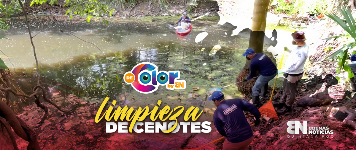 VIDEO: Retiran 451 kilos de basura en cenote urbano de Cancún
