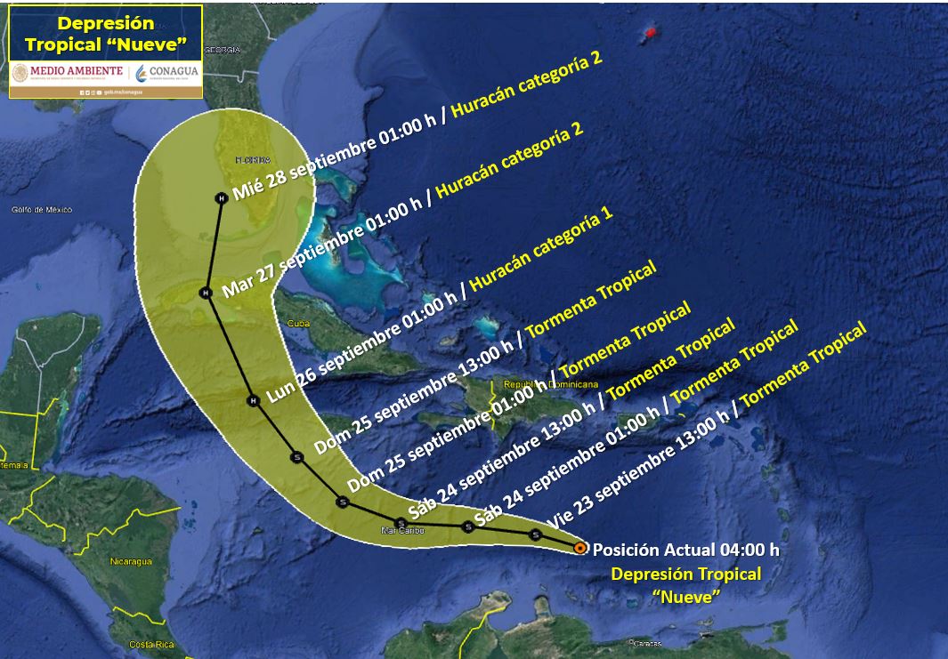 ¡Cuidado! Se forma la depresión tropical “Nueve” en el Caribe