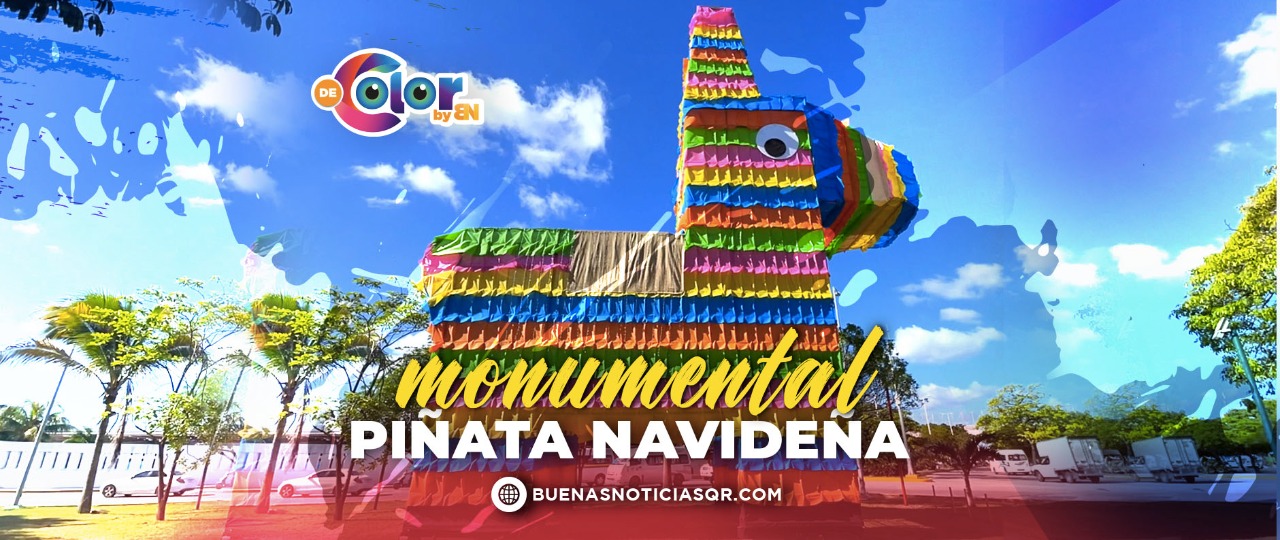 VIDEO: Monumental piñata navideña adorna Cancún… ¡visítala!