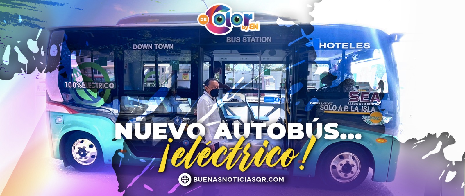 VIDEO: Primer autobús eléctrico en Cancún… ¿ya te subiste?