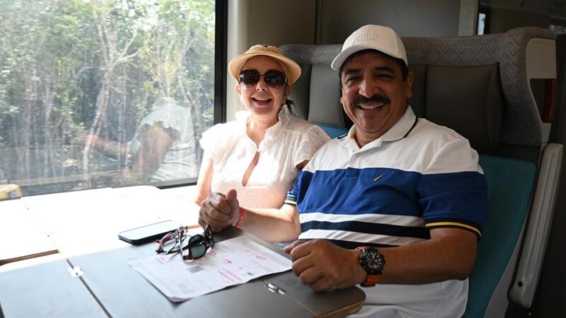 Estrenan pasajeros ruta del Tren Maya