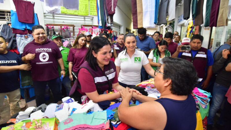 Estefanía Mercado promete mercados dignos en Solidaridad