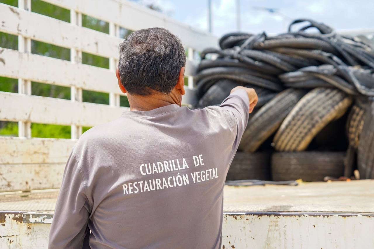 Playenses le dicen sí al reciclaje; recolectan más de mil neumáticos