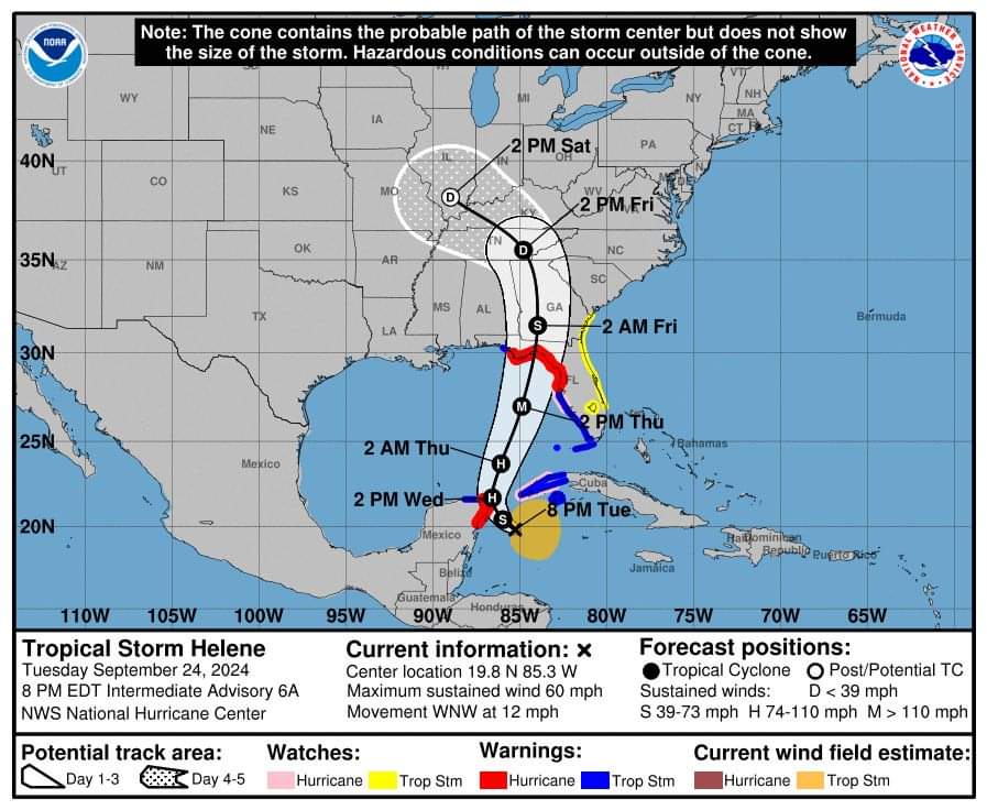 “Helene” cambia de dirección; ahora está más cerca de Cancún