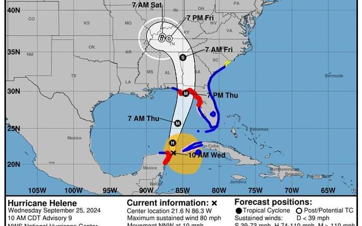 “Helene” ya es huracán categoría 1; en alerta roja 5 municipios