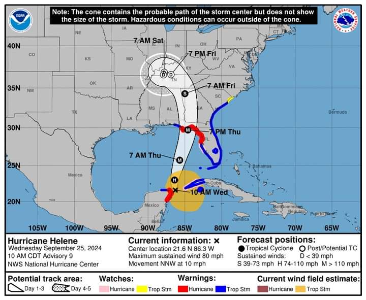 “Helene” ya es huracán categoría 1; en alerta roja 5 municipios