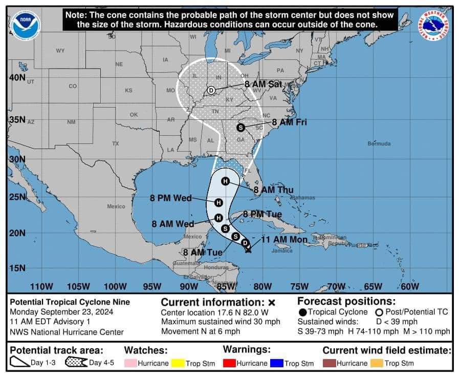 Quintana Roo, en alerta azul por el ciclón tropical número 9