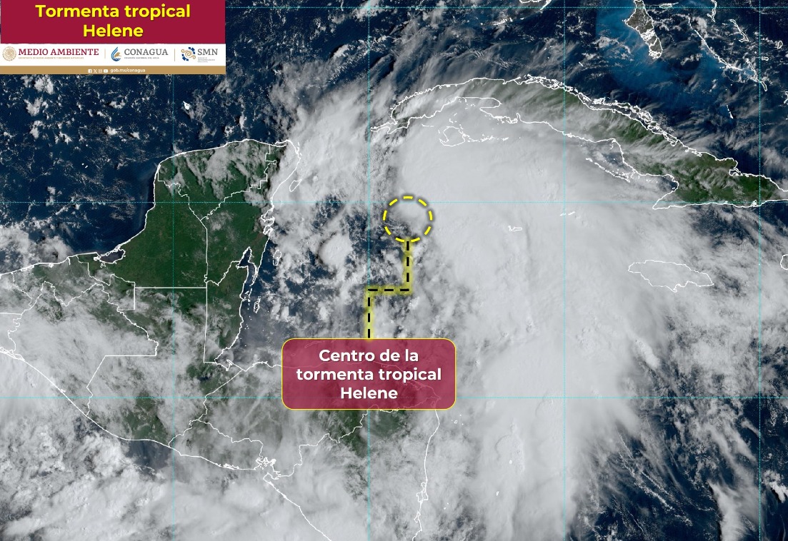 ¡Ya es tormenta tropical! Helene afectará la zona norte de Q. Roo